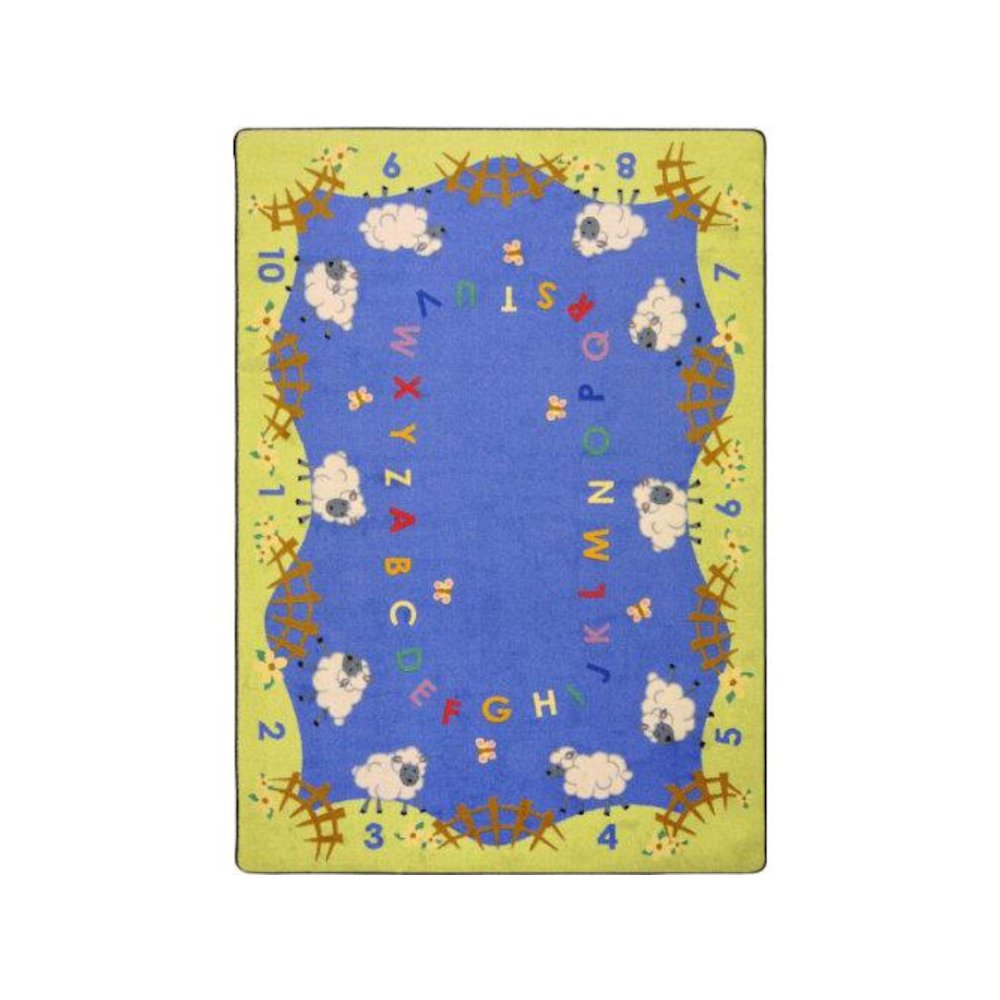 Kid Essentials Lamby Pie 13'2" Round Area Rug in Color Multi
