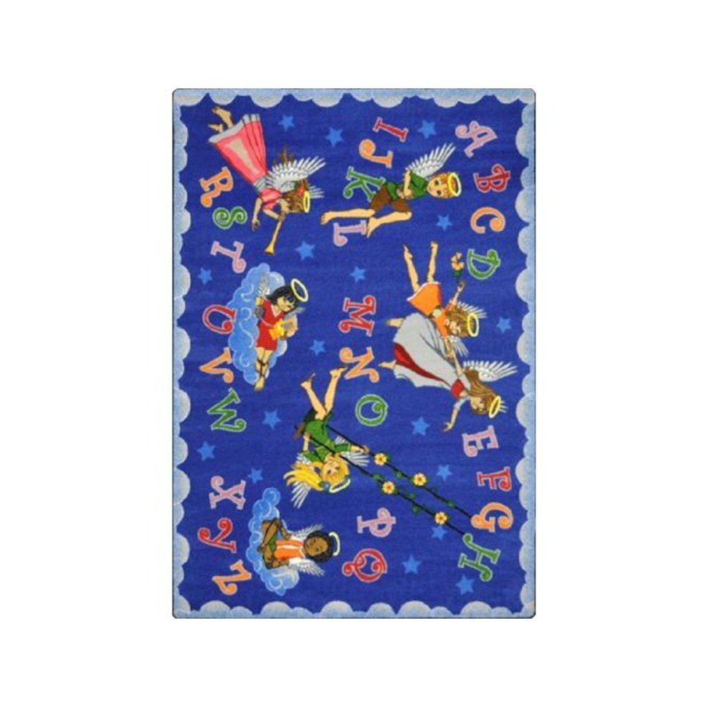 Kid Essentials Angel Alphabet 10'9" x 13'2" Oval Area Rug in Color Multi