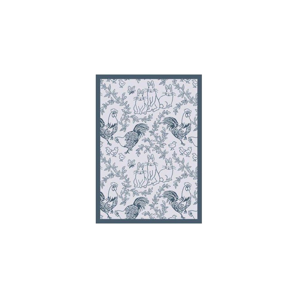 Kaleidoscope Feathers & Fur 3'10" x 5'4" Area Rug in Color Blue