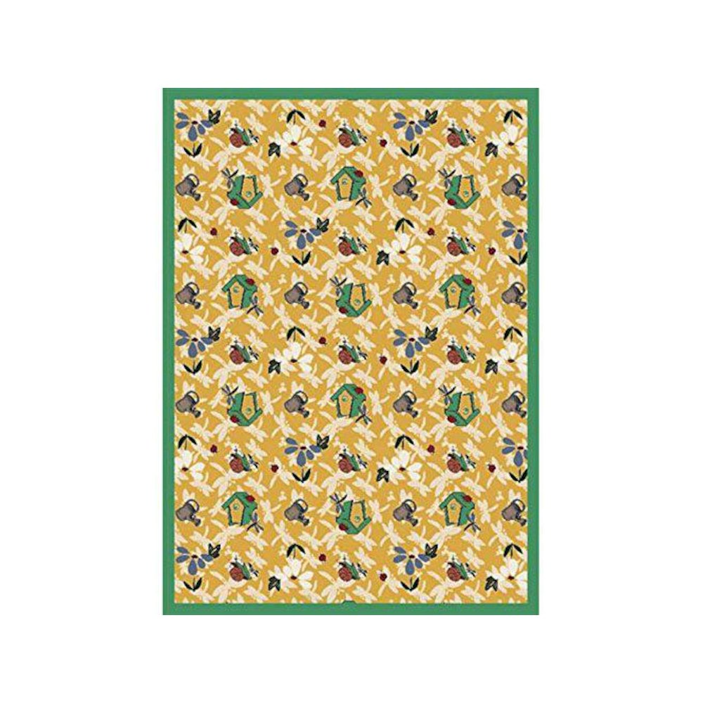 Kaleidoscope Flower Garden 3'10" x 5'4" Area Rug in Color Gold