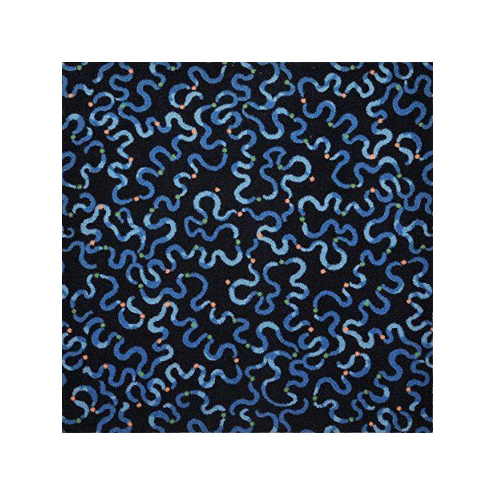 Kaleidoscope Serpentine 3'10" x 5'4" Area Rug in Color Blue
