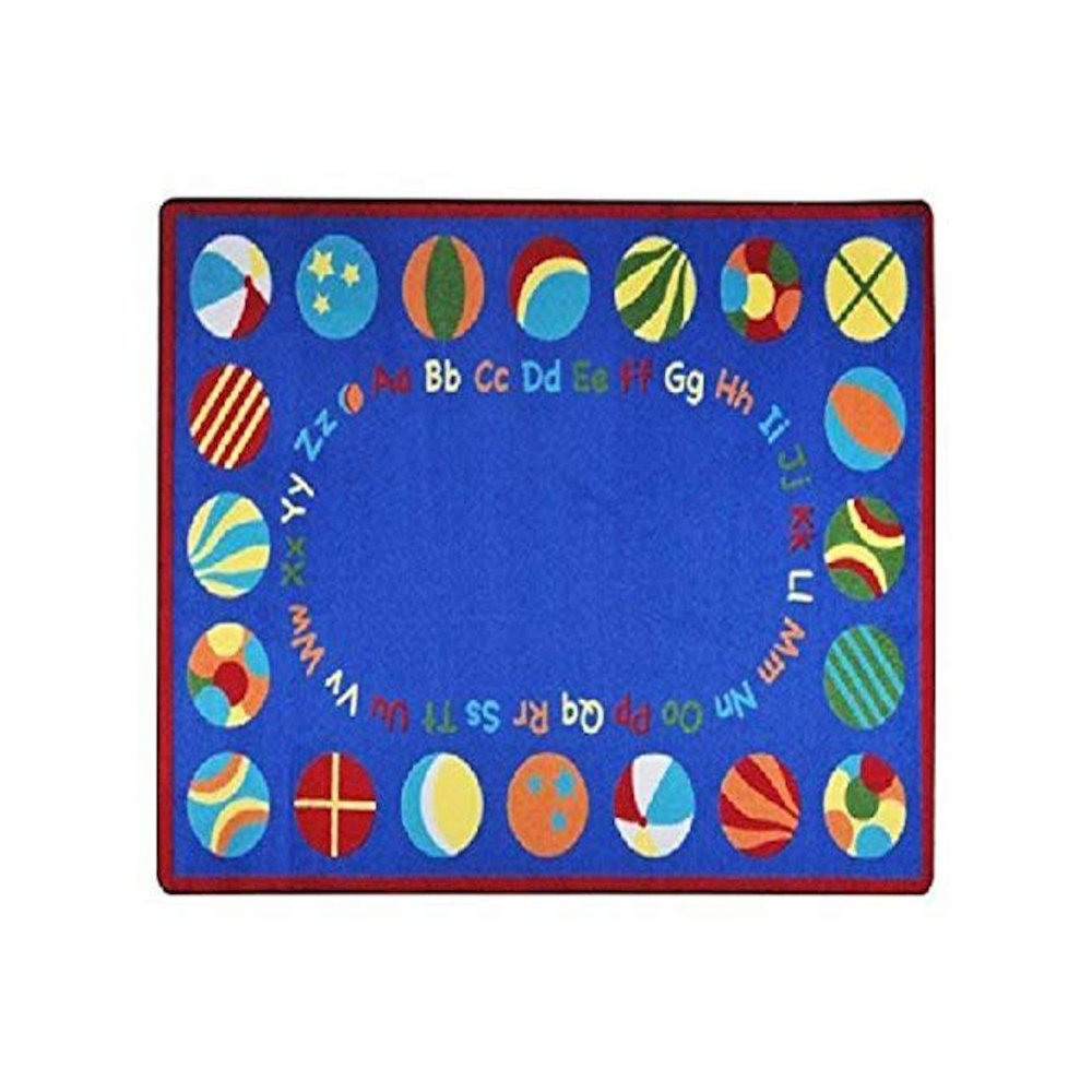 Kid Essentials Bouncy Balls 5'4" x 7'8" Oval Area Rug in Color Multi