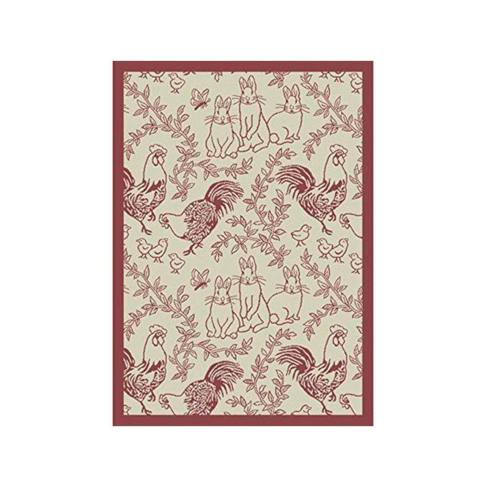 Kaleidoscope Feathers & Fur 5'4" x 7'8" Area Rug in Color Rose