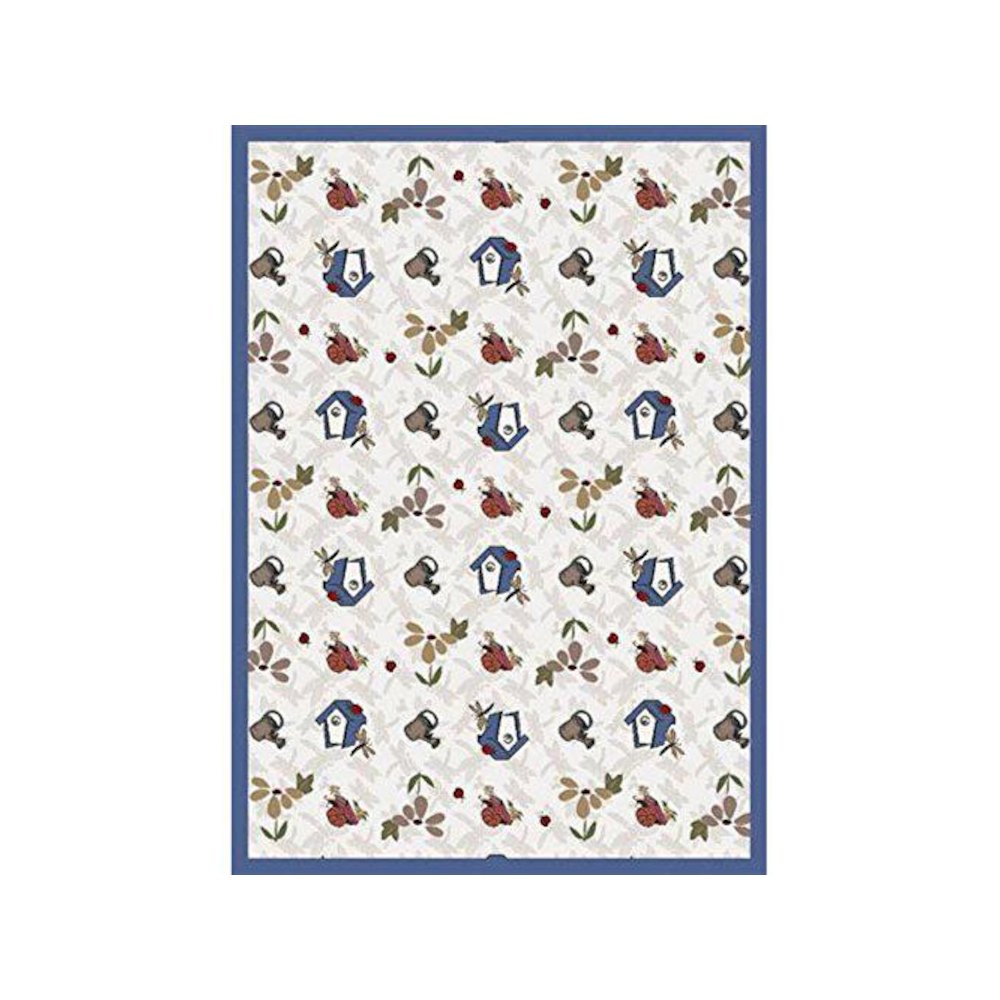 Kaleidoscope Flower Garden 5'4" x 7'8" Area Rug in Color Beige