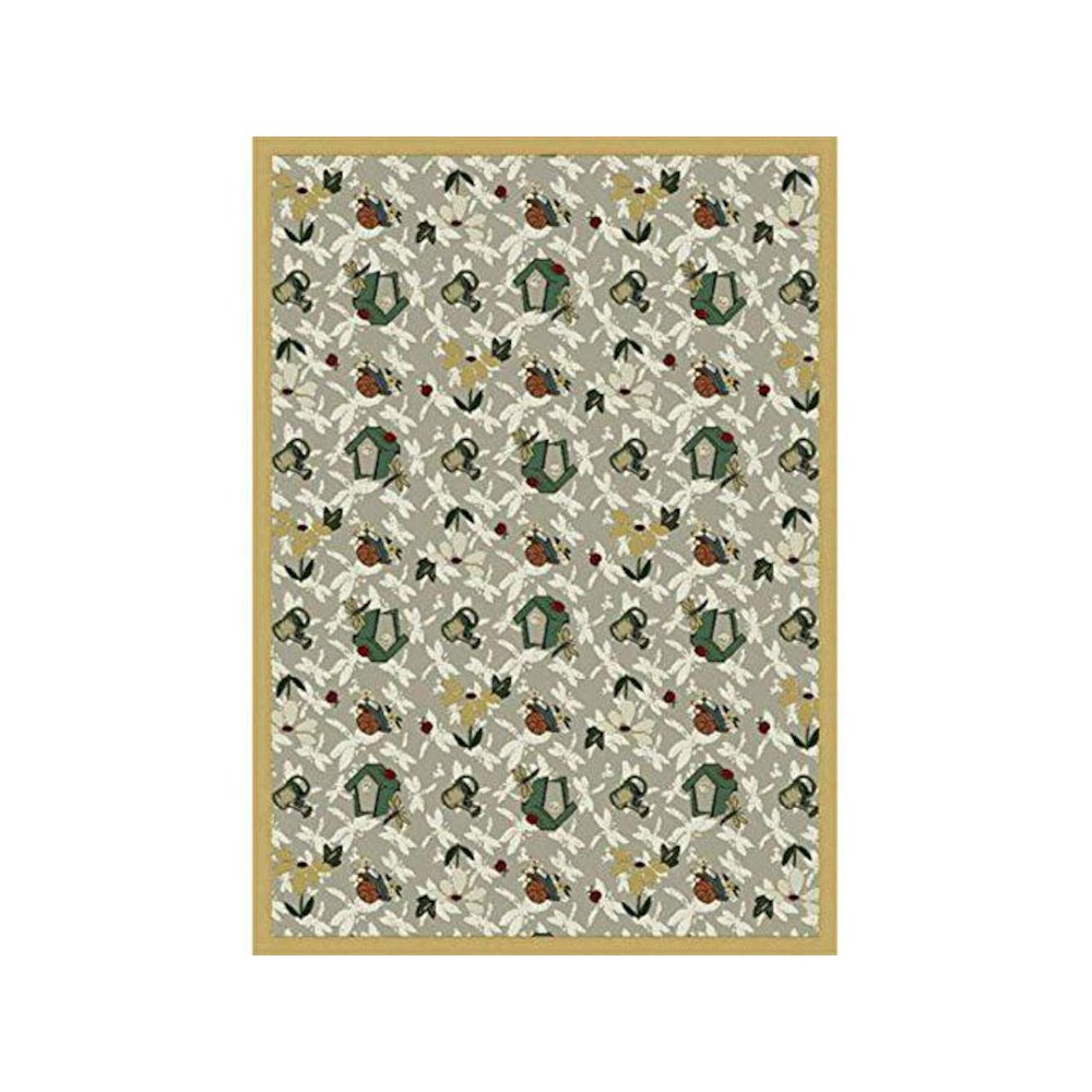 Kaleidoscope Flower Garden 5'4" x 7'8" Area Rug in Color Taupe