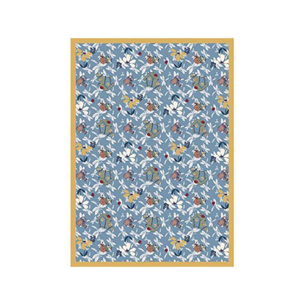 Kaleidoscope Flower Garden 5'4" x 7'8" Area Rug in Color Blue