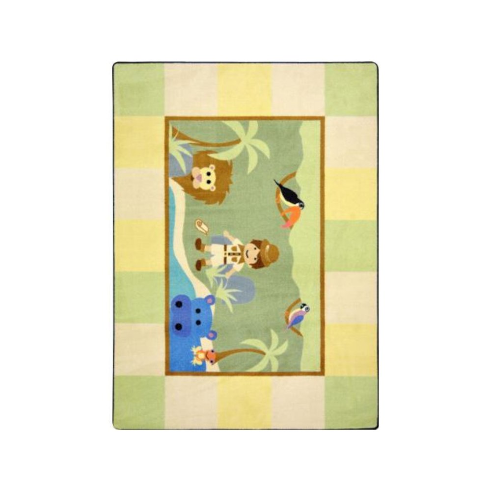 Kid Essentials Lil' Explorer 5'4" Round Area Rug in Color Multi