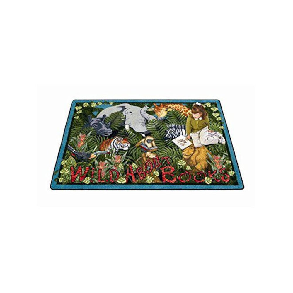 Kid Essentials Wild About Books 7'7" x 7'7" Area Rug in Color Multi