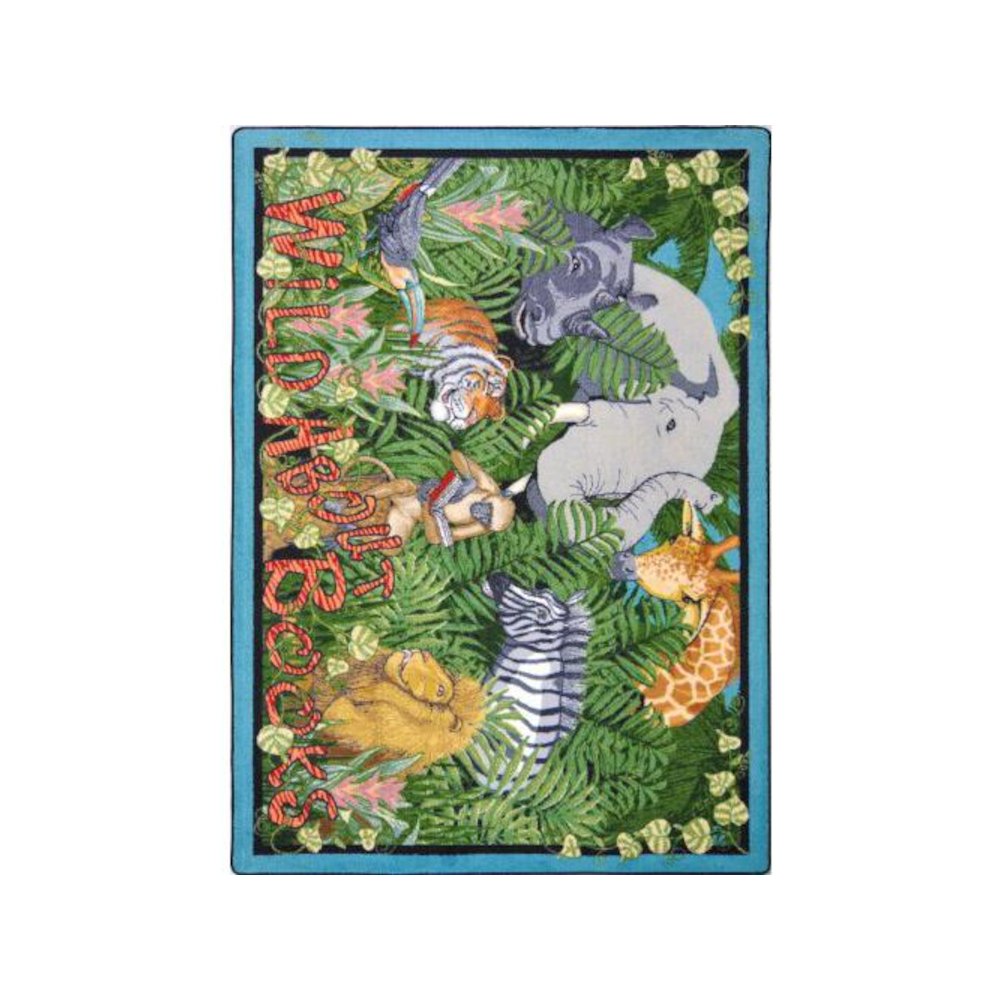 Kid Essentials Wild About Books 7'8" x 10'9" Oval Area Rug in Color Multi