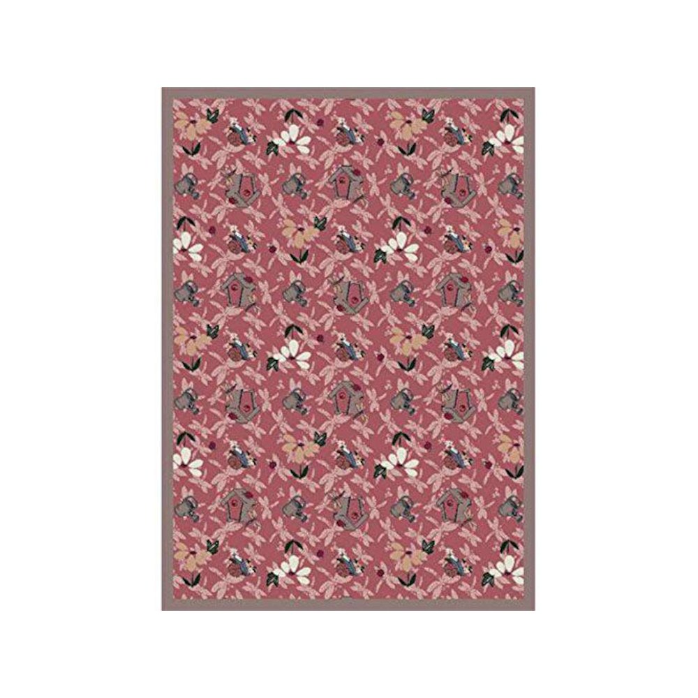 Kaleidoscope Flower Garden 7'8" x 10'9" Area Rug in Color Rose