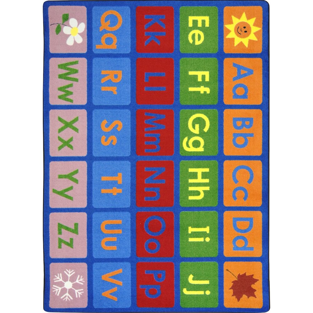 Kid Essentials Any Day Alphabet 5'4" x 7'8" Area Rug in Color Multi