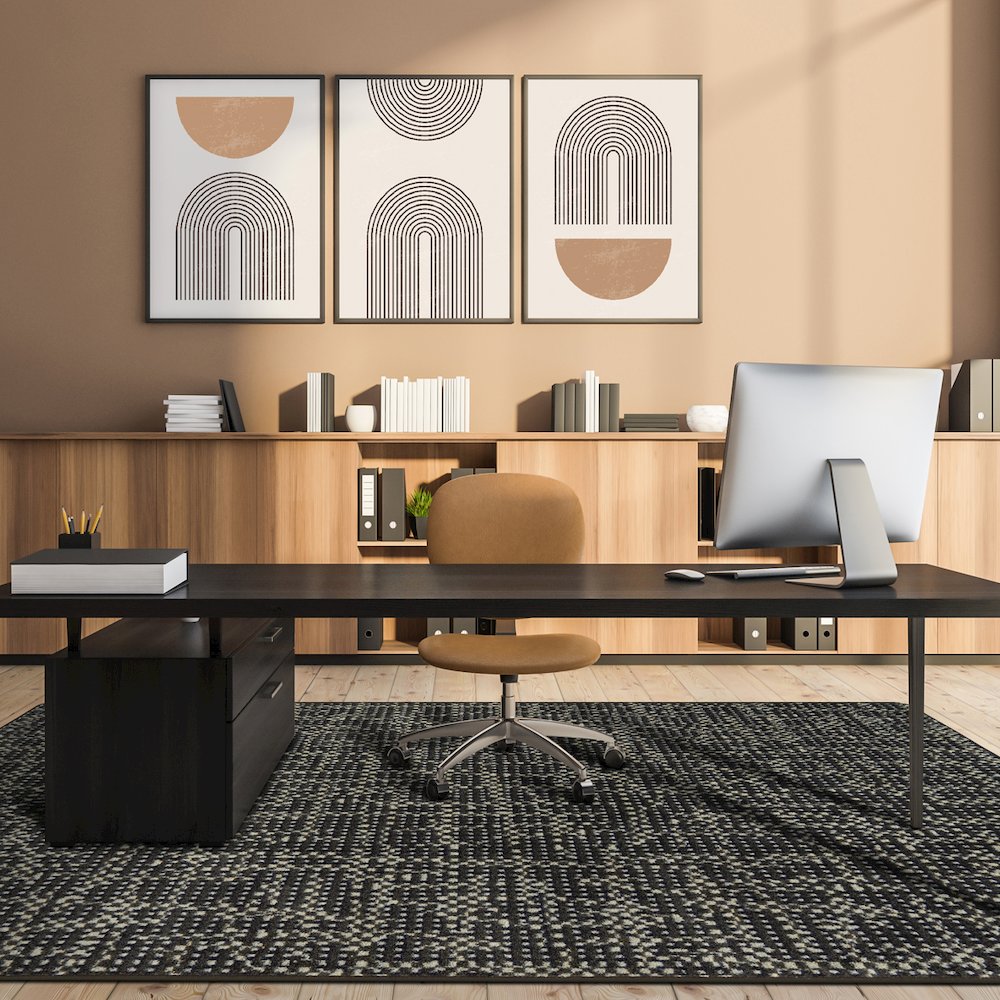 WorkSpace Attractive Choice 3'10" x 5'4" Area Rug in Color Onyx