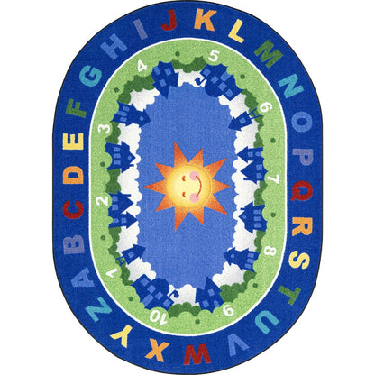 Beautiful Day for Learning 5'4" x 7'8" Oval Area Rug in Color Multi