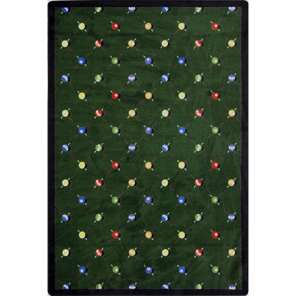 Games People Play Billiards 3'10" x 5'4" Area Rug in Color Green