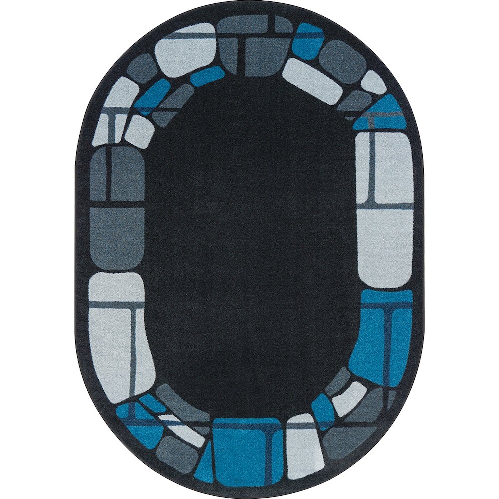 Kid Essentials BioStones 5'4" x 7'8" Oval Area Rug in Color Marine