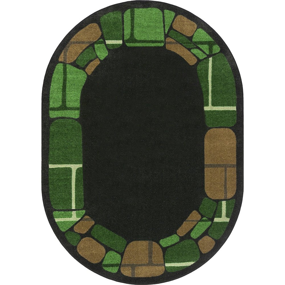 Kid Essentials BioStones 5'4" x 7'8" Oval Area Rug in Color Meadow