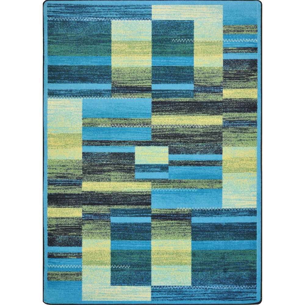 Kid Essentials Boomblox 3'10" x 5'4" Area Rug in Color Teal