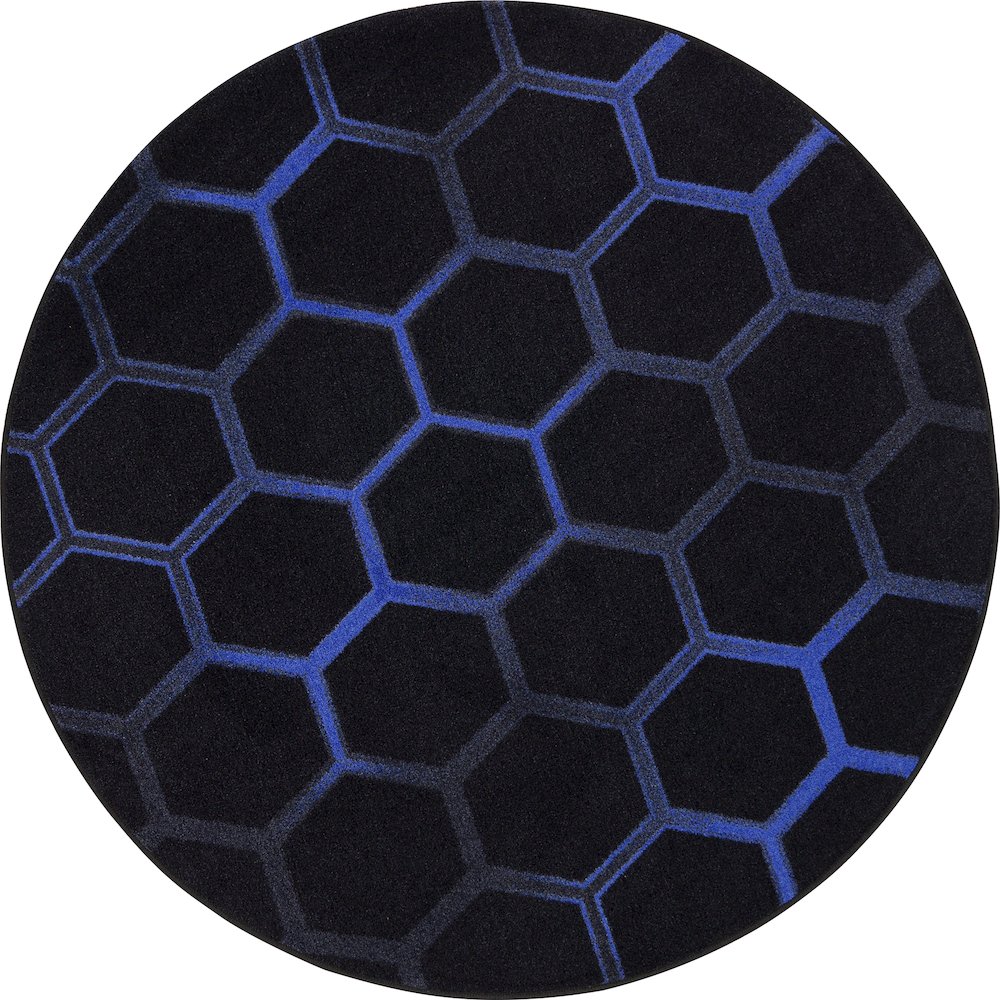 Kid Essentials Breakout 5'4" Round Area Rug in Color Sapphire