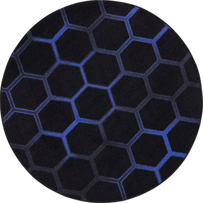Kid Essentials Breakout 5'4" Round Area Rug in Color Sapphire