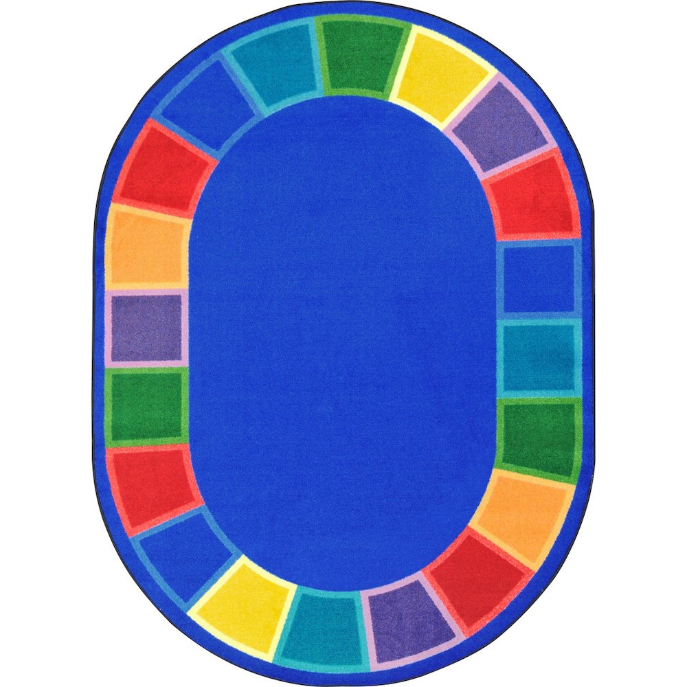 Kid Essentials Color Tones 5'4" x 7'8" Oval Area Rug in Color Multi