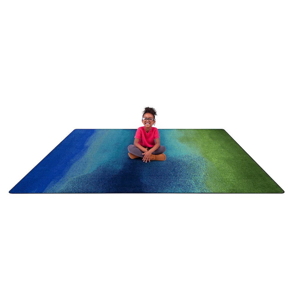 Kid Essentials Colorwash 5'4" x 7'8" Area Rug in Color Marine