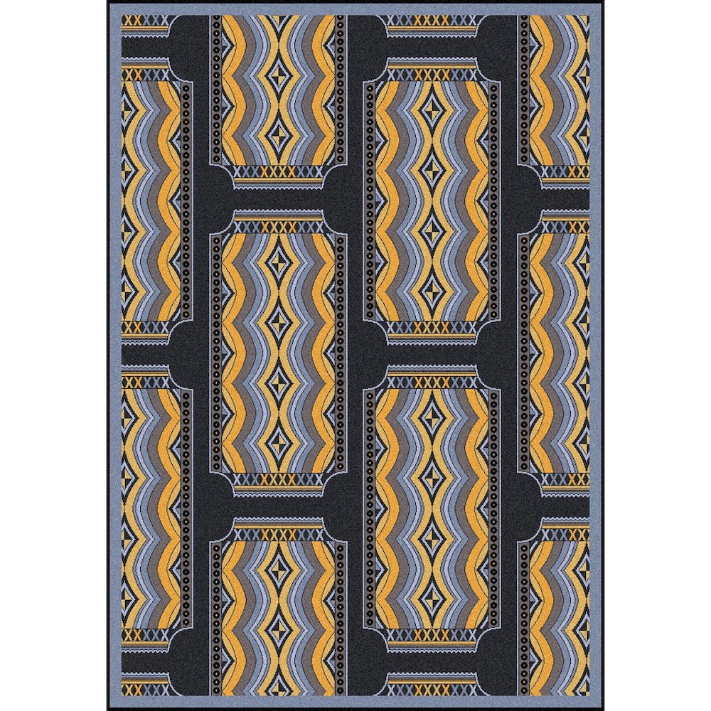 Any Day Matinee Deco Ticket 3'10" x 5'4" Area Rug in Color Charcoal
