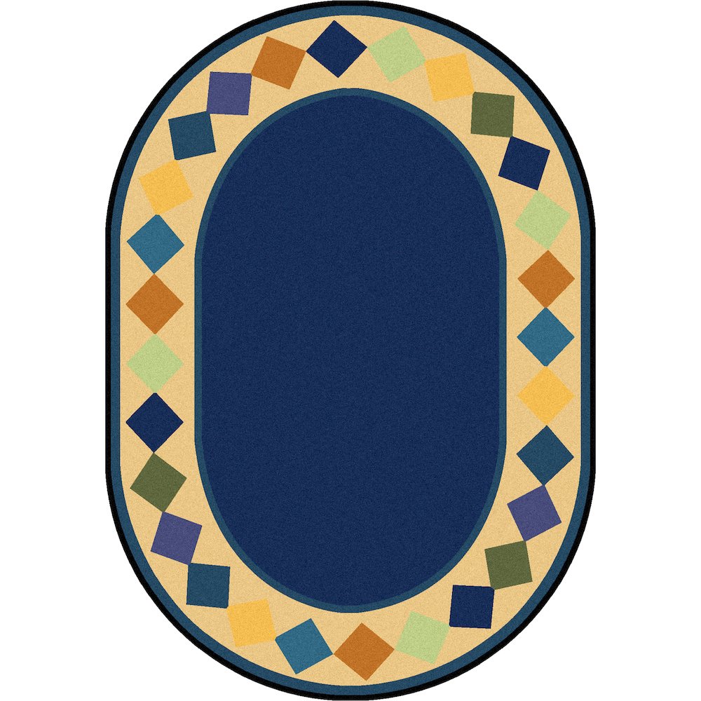 Kid Essentials Delightful Diamonds 3'10" x 5'4" Oval Area Rug in Color Multi