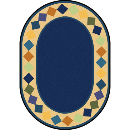 Kid Essentials Delightful Diamonds 3'10" x 5'4" Oval Area Rug in Color Multi