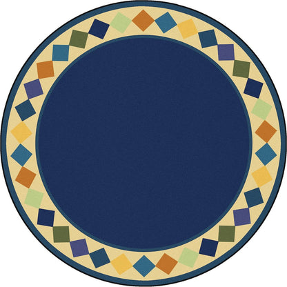 Kid Essentials Delightful Diamonds 7'7" Round Area Rug in Color Multi