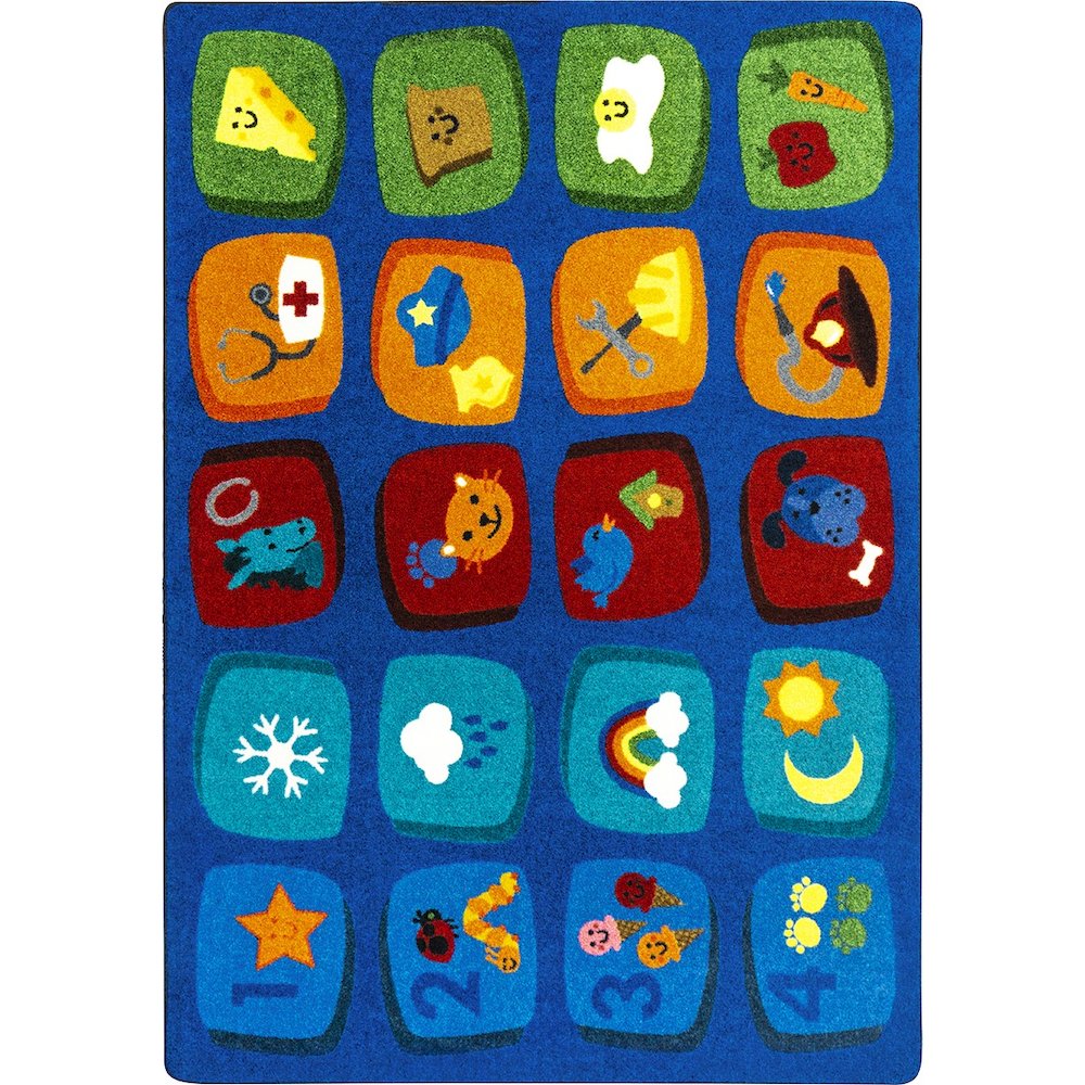 Kid Essentials Discovery Blocks 5'4" x 7'8" Area Rug in Color Multi