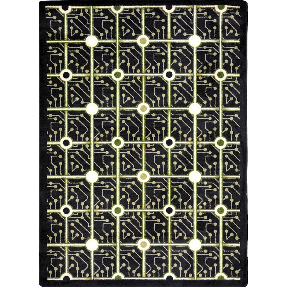 Kaleidoscope Electrode 3'10" x 5'4" Area Rug in Color Black
