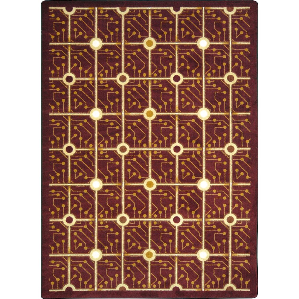 Kaleidoscope Electrode 3'10" x 5'4" Area Rug in Color Burgundy