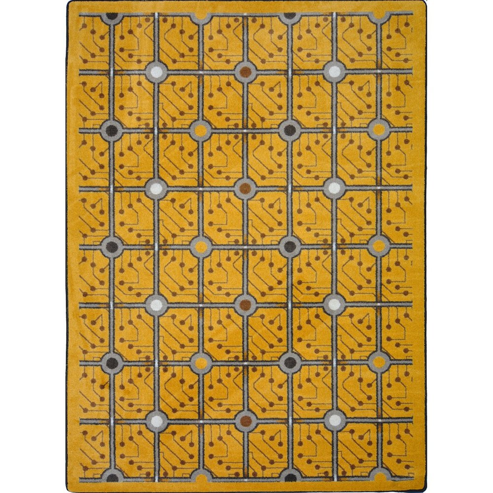 Kaleidoscope Electrode 3'10" x 5'4" Area Rug in Color Gold