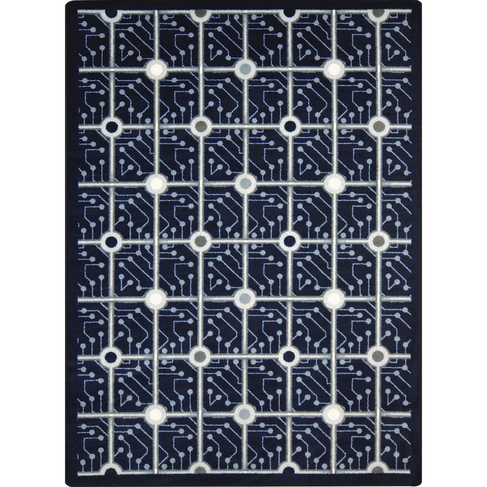 Kaleidoscope Electrode 3'10" x 5'4" Area Rug in Color Navy