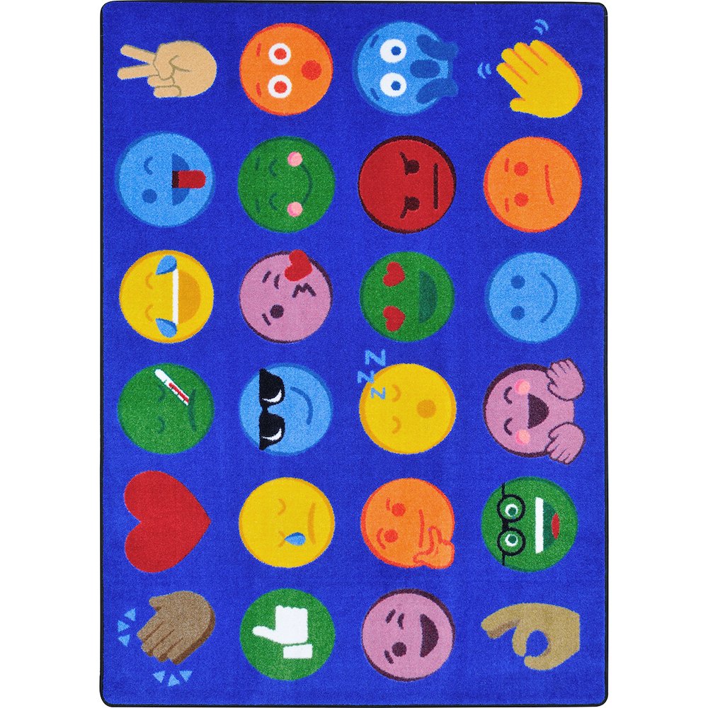 Kid Essentials Emoji Expressions 5'4" x 7'8" Area Rug in Color Multi