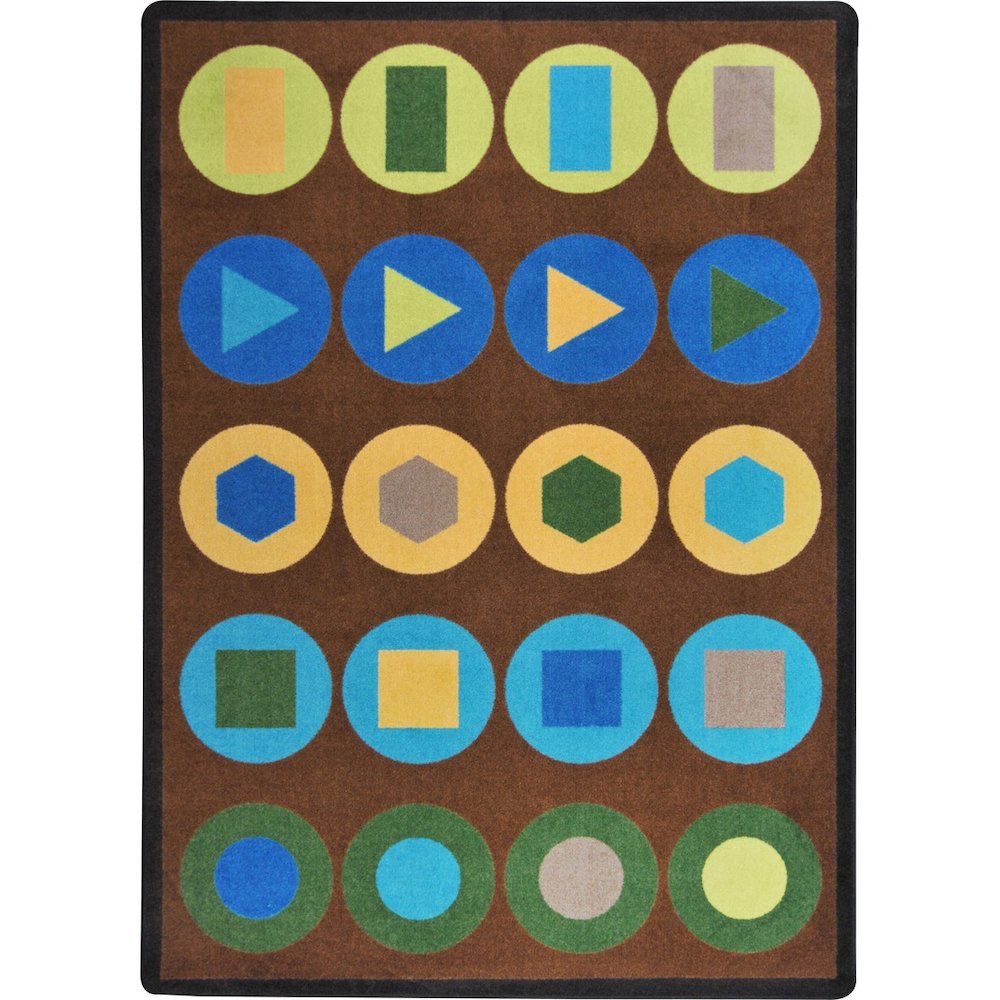 Kaleidoscope Encircled 5'4" x 7'8" Area Rug in Color Earthtone