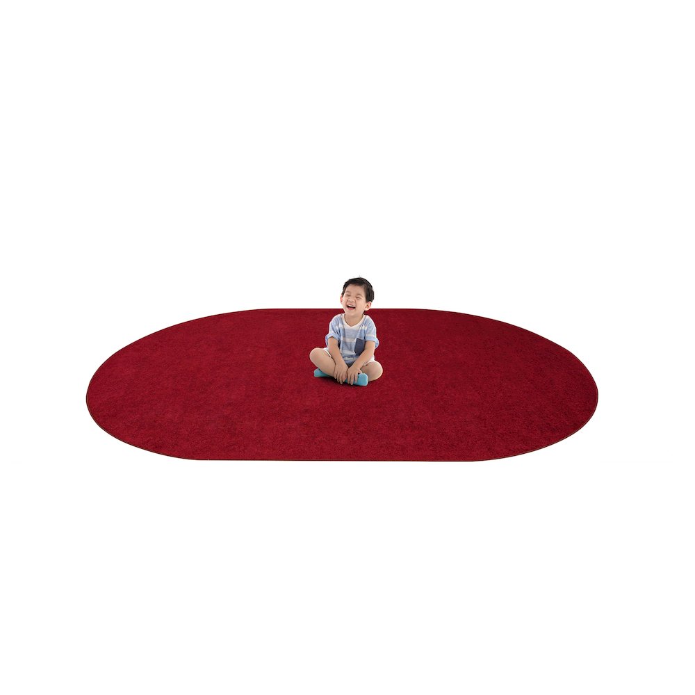 Kid Essentials Endurance 6' x 9' Oval Area Rug in Color Burgundy