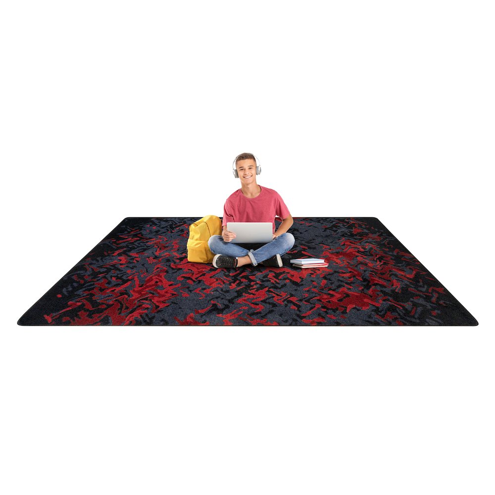 Kid Essentials Eruption 3'10" x 5'4" Area Rug in Color Ruby