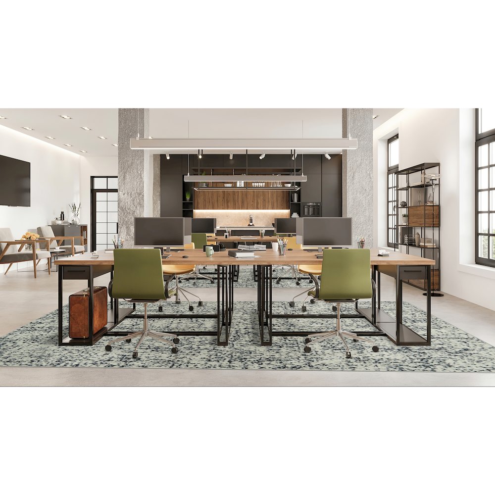 WorkSpace Etched In Stone 3'10" x 5'4" Area Rug in Color Fog