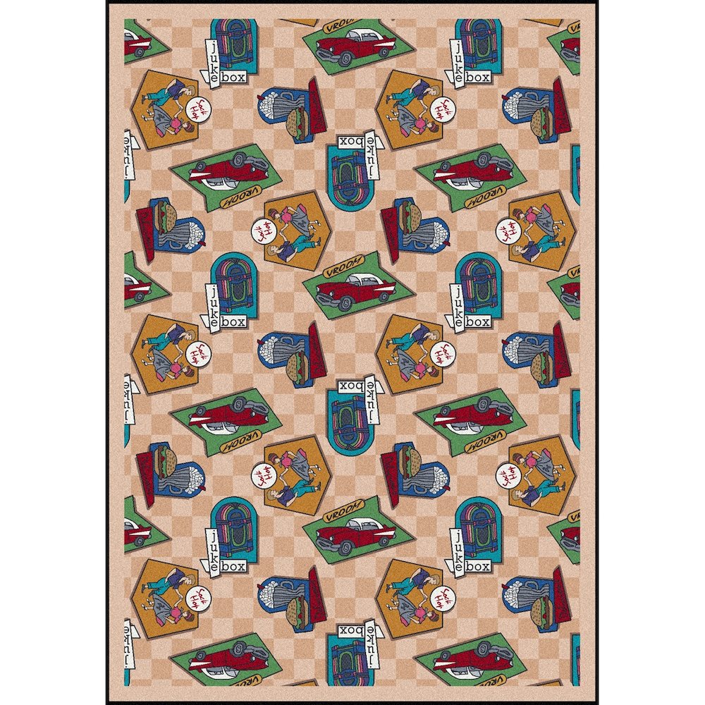 Kaleidoscope Fabulous Fifties 3'10" x 5'4" Area Rug in Color Beige