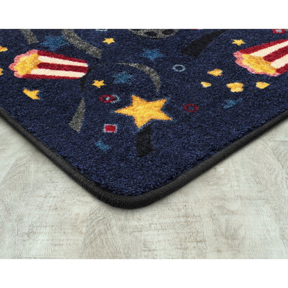 Any Day Matinee Feature Film 3'10" x 5'4" Area Rug in Color Navy