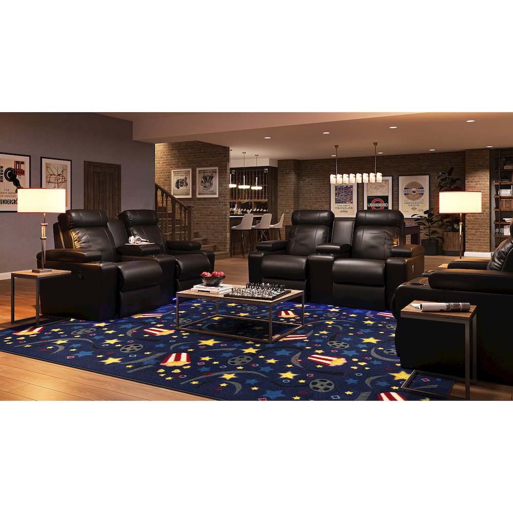 Any Day Matinee Feature Film 3'10" x 5'4" Area Rug in Color Navy