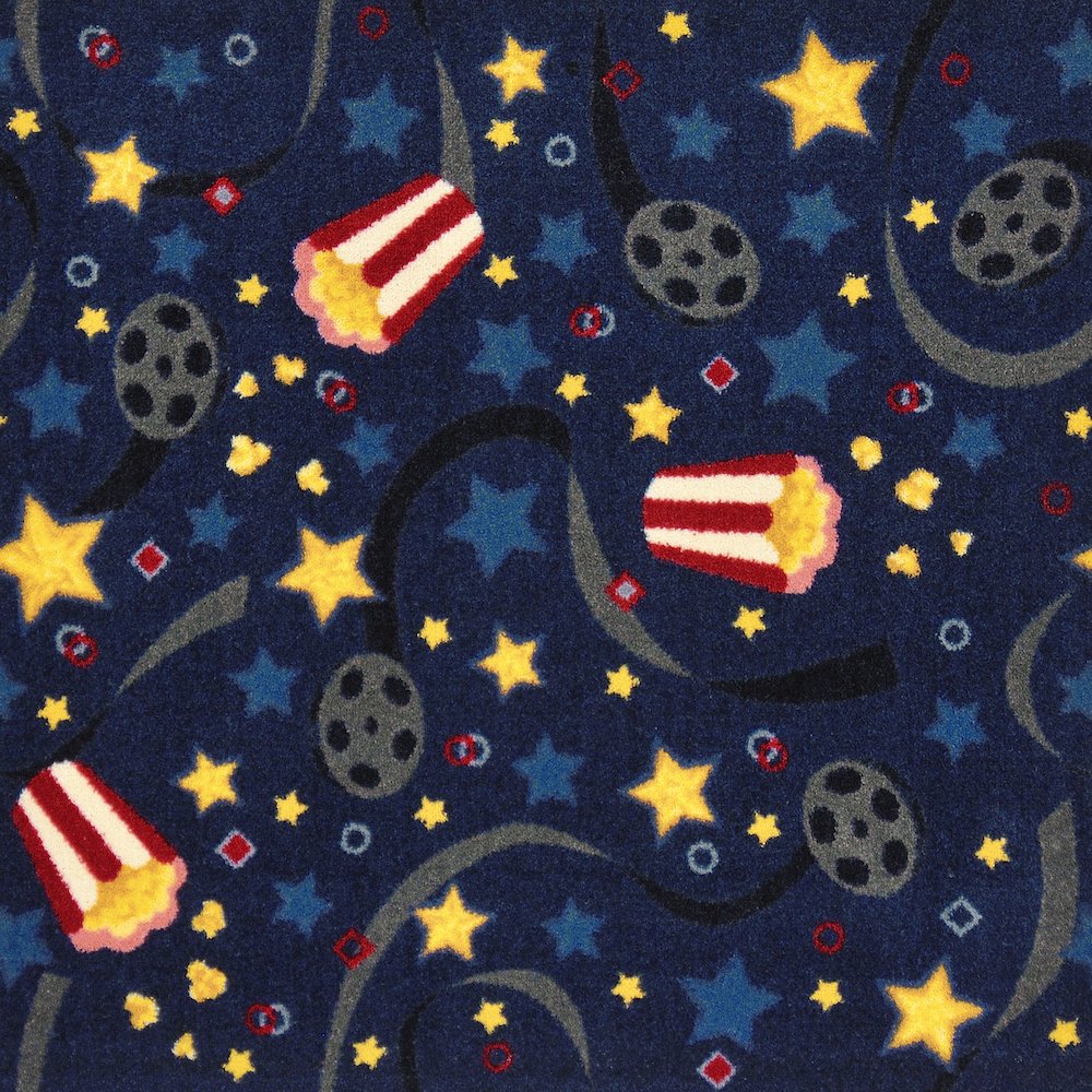 Any Day Matinee Feature Film 3'10" x 5'4" Area Rug in Color Navy