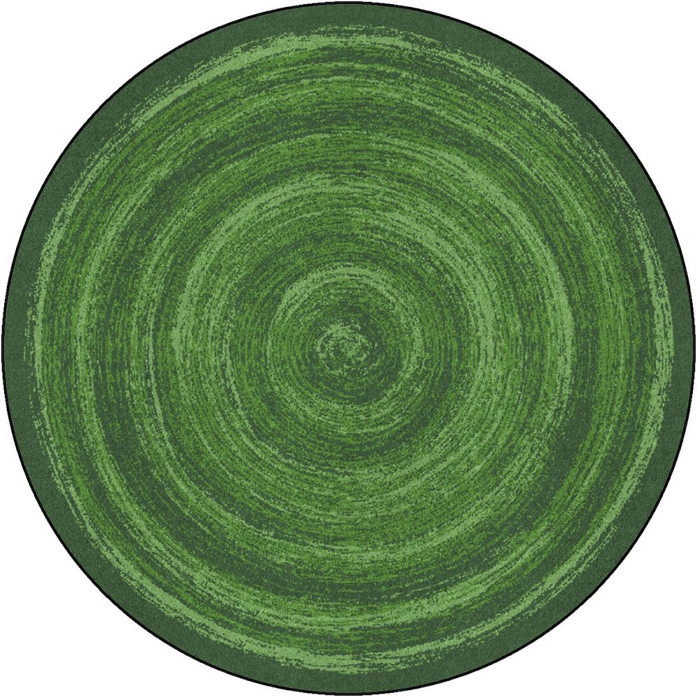 Kid Essentials Feeling Fun 7'7" Round Area Rug in Color Green