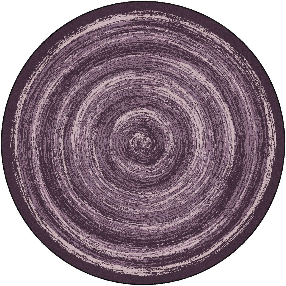 Kid Essentials Feeling Fun 7'7" Round Area Rug in Color Purple