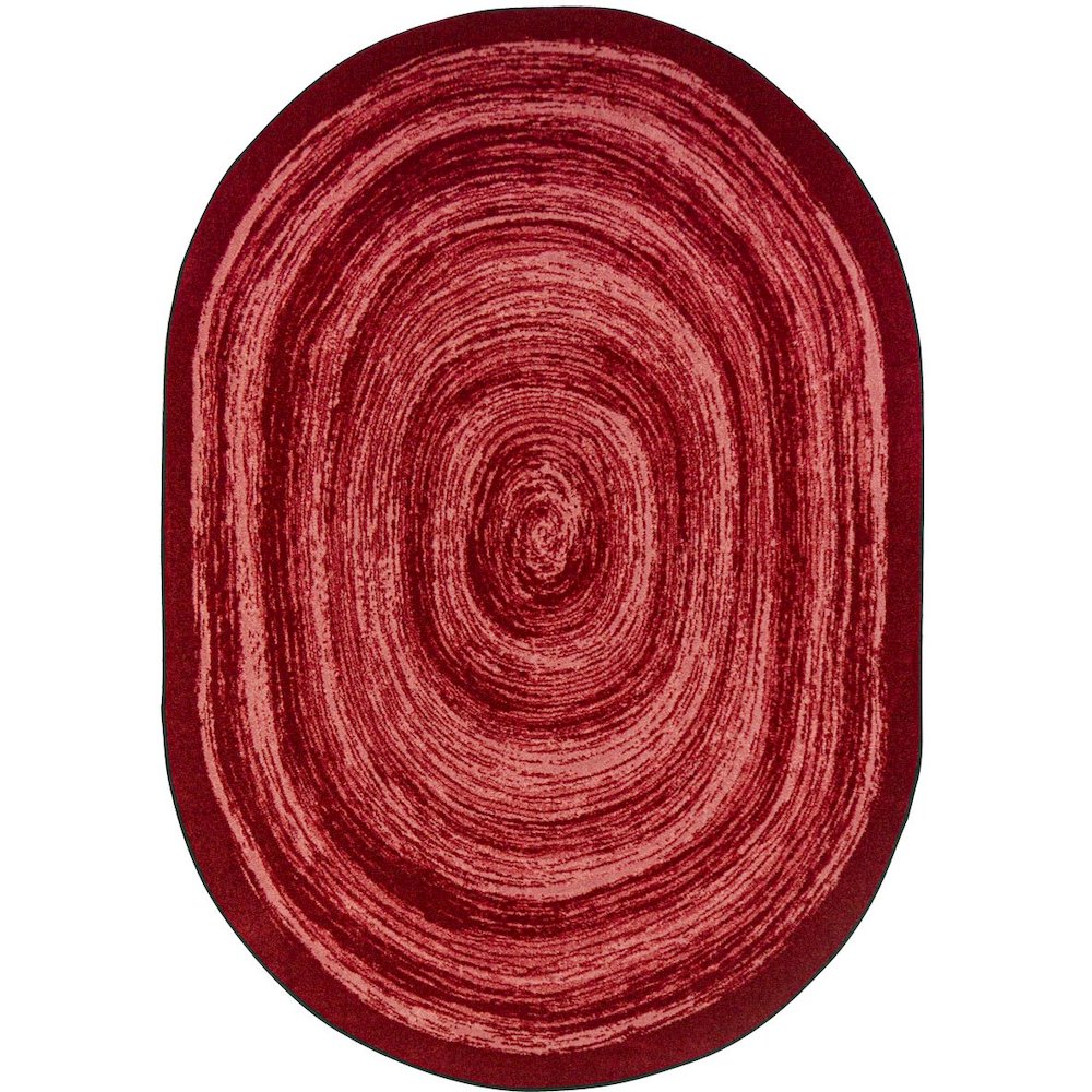 Kid Essentials Feeling Fun 5'4" x 7'8" Oval Area Rug in Color Red