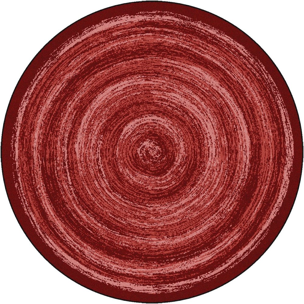 Kid Essentials Feeling Fun 7'7" Round Area Rug in Color Red