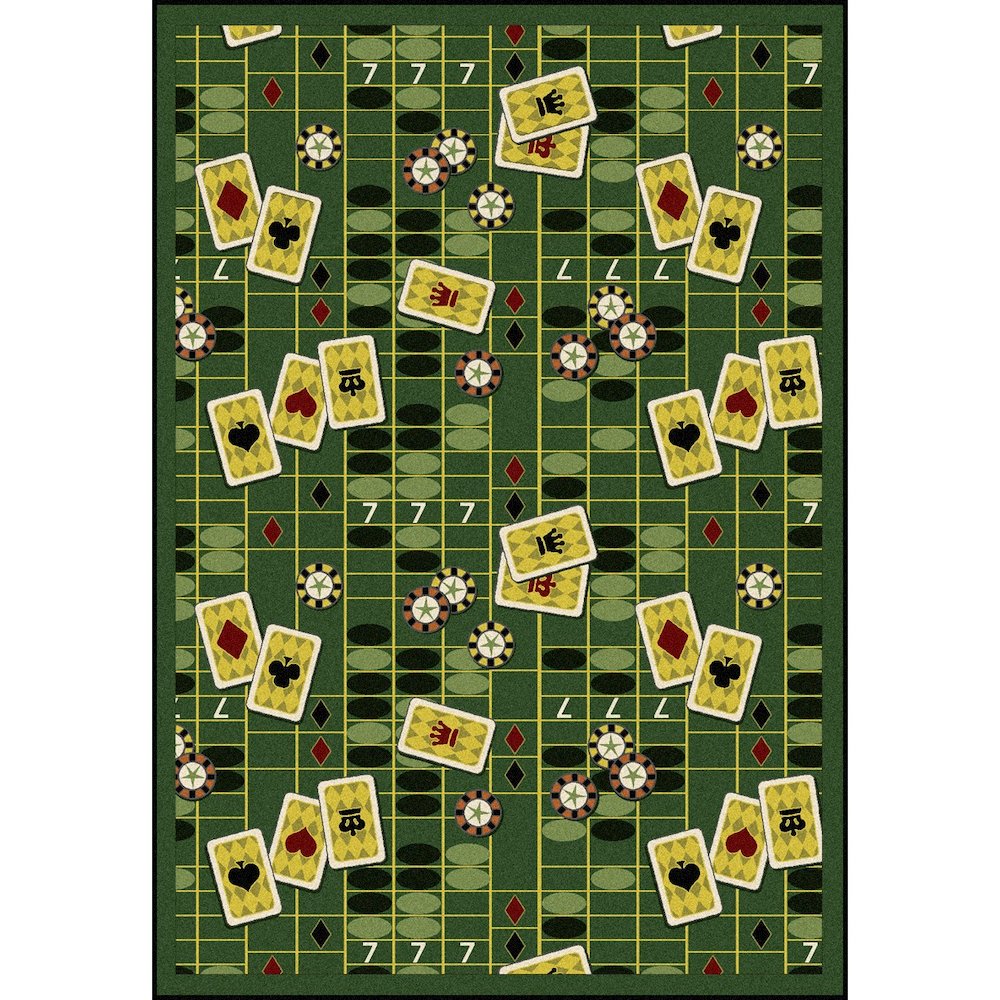 Games People Play Feeling Lucky 3'10" x 5'4" Area Rug in Color Emerald