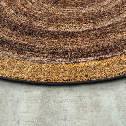 Kid Essentials Feeling Natural 7'7" Round Area Rug in Color Walnut