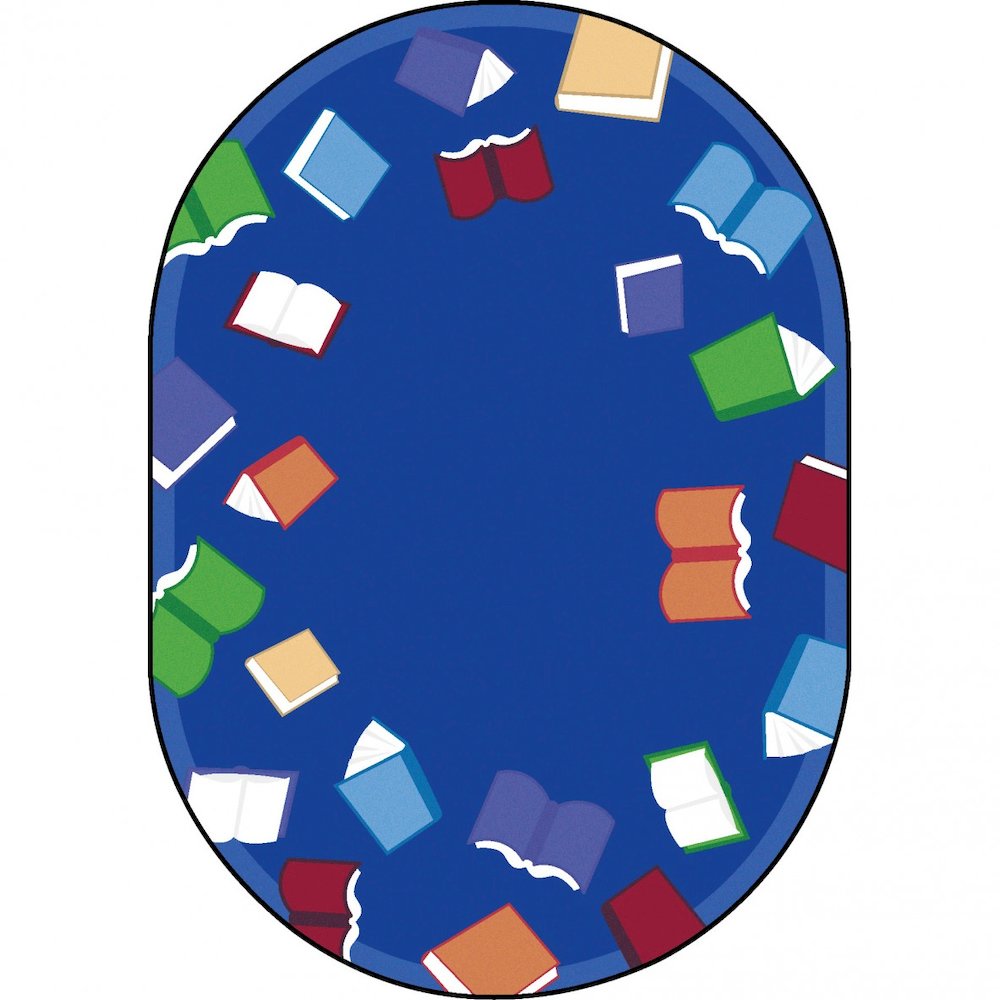 Kid Essentials Fly Away with Reading 5'4" x 7'8" Oval Area Rug in Color Multi